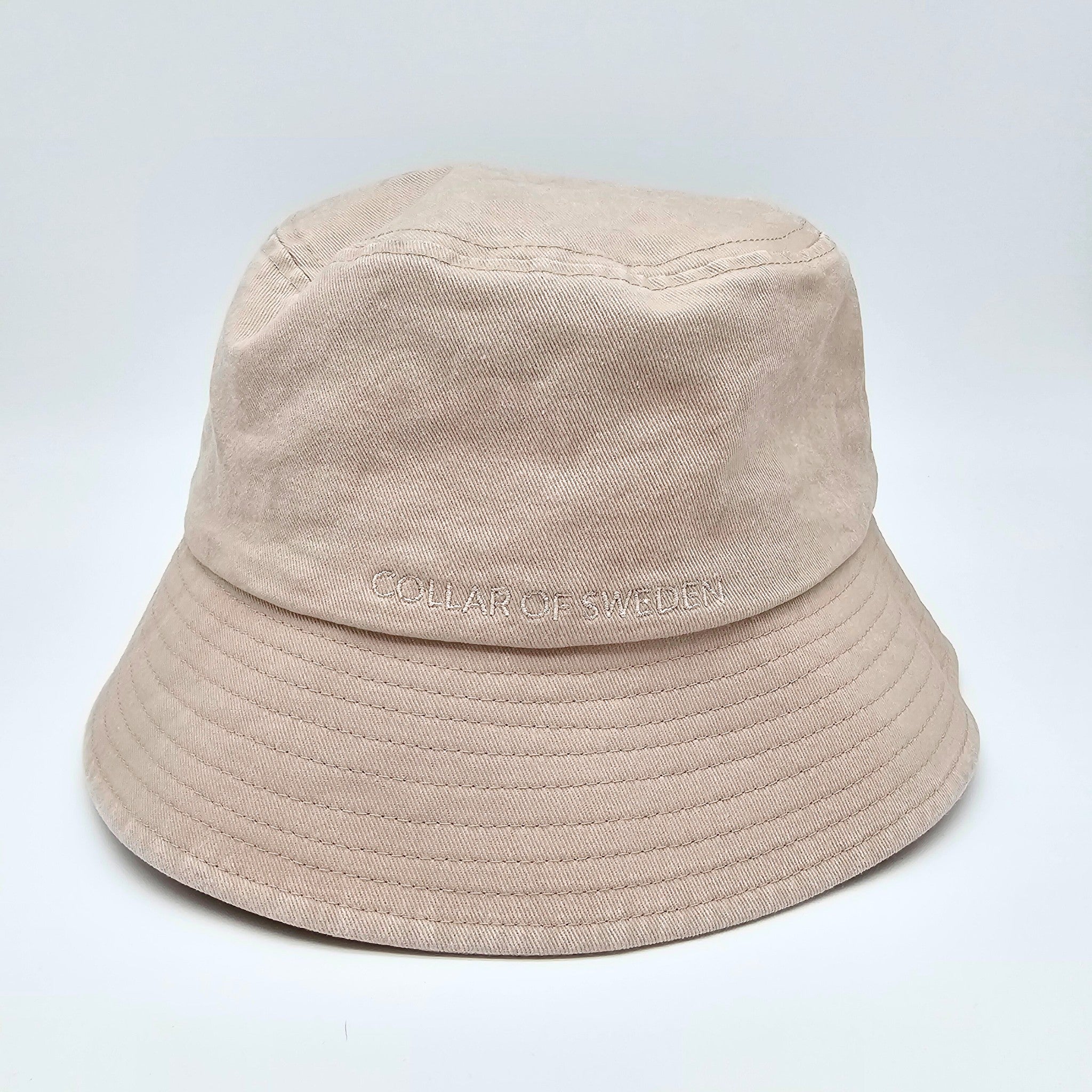 Cappello a secchiello in denim beige - Dogs & Wine Make Everything Fine