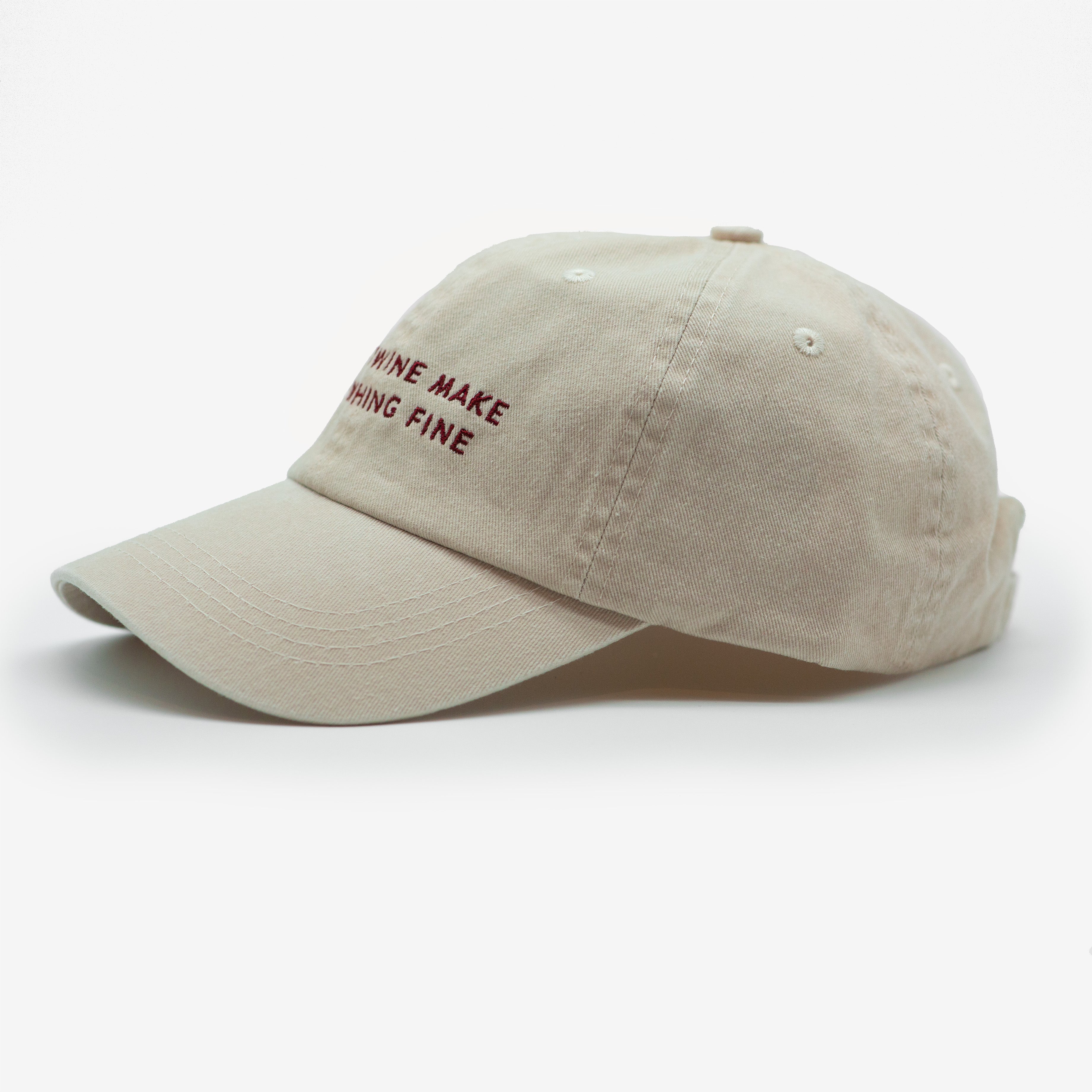 Cappellino in Denim Beige - Dogs & Wine Make Everything Fine