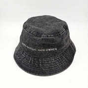 Cappello a secchiello in denim nero  - Anti-Social Dog Owner