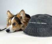 Cappello a secchiello in denim nero  - Anti-Social Dog Owner