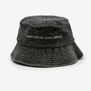 Cappello a secchiello in denim nero  - Anti-Social Dog Owner