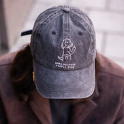 Cappellino in denim nero - Logo "Dogs. Because People Suck" 