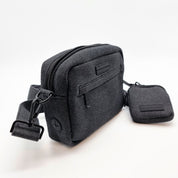 Borsa da passeggio per cani in denim nero - Crossbody