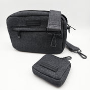 Borsa da passeggio per cani in denim nero - Crossbody