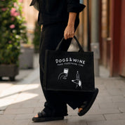 Black Premium Tote Bag - Dogs & Wine Make Everything Fine
