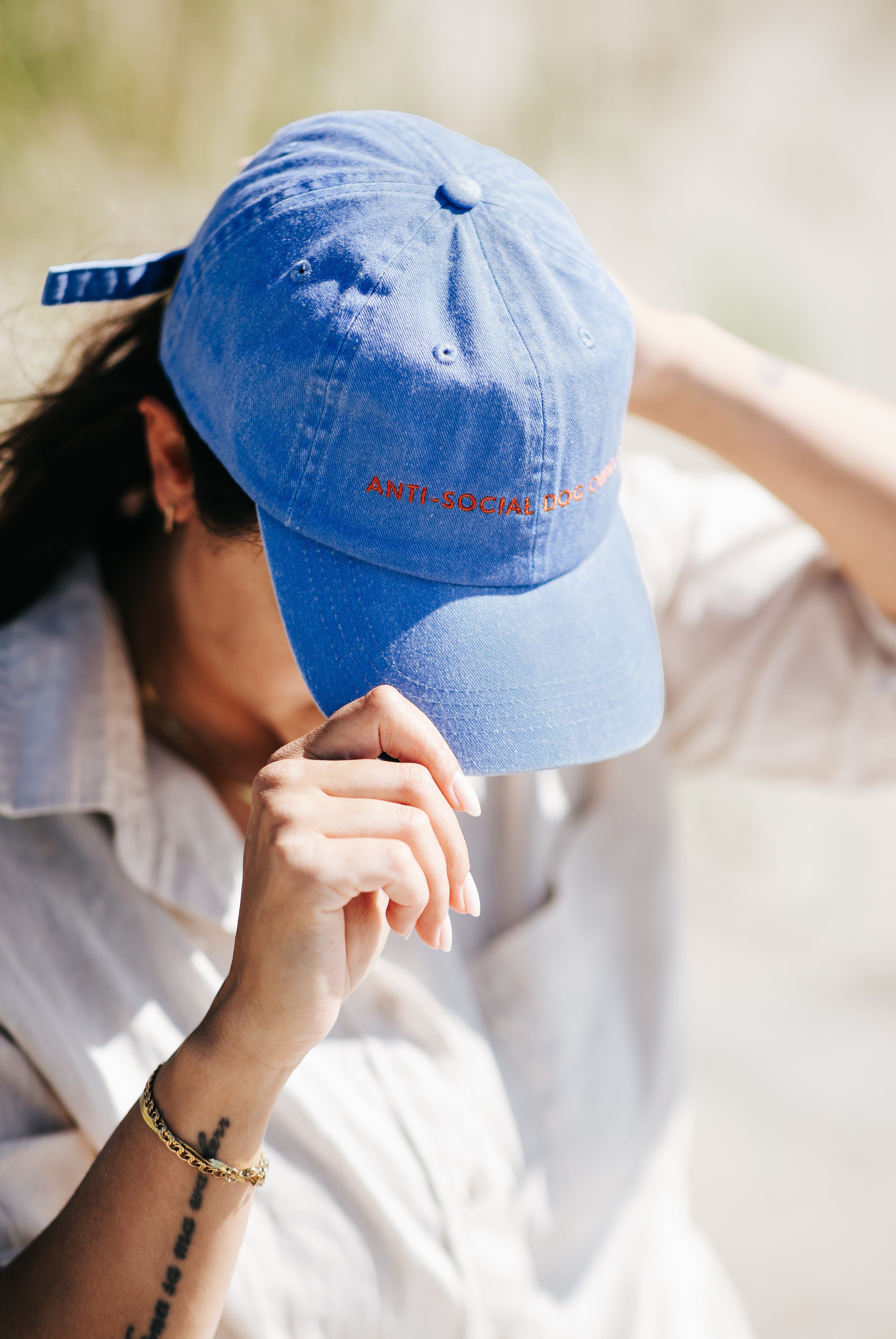 Cappellino in Denim Blu - Proprietario di Cane Anti-Sociale