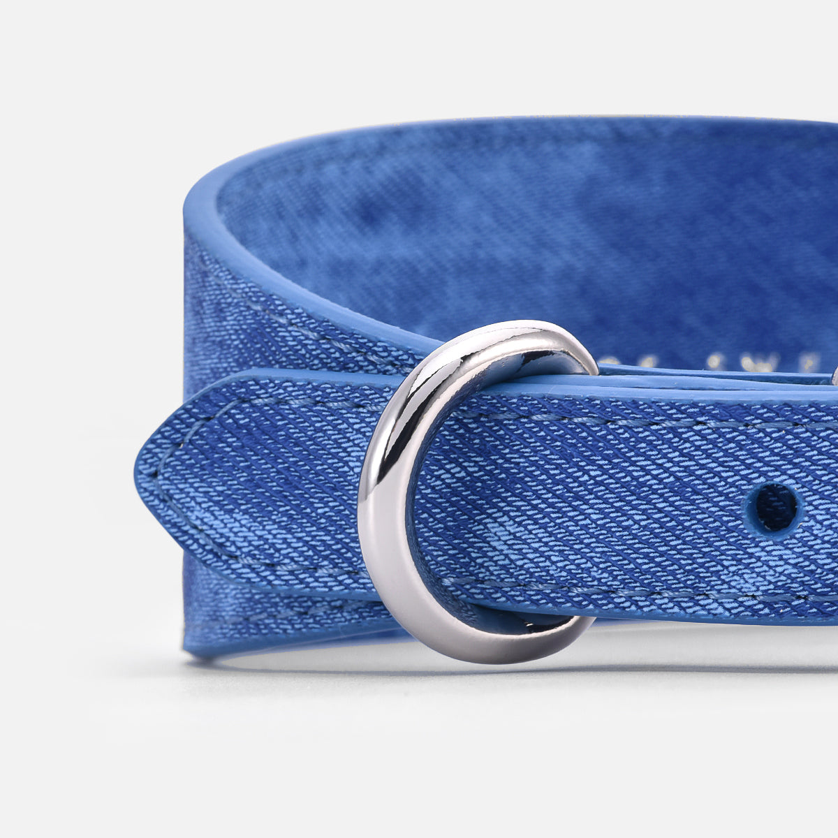 Collare per Cani in Denim Blu Largo