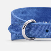 Collare per Cani in Denim Blu Largo