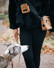 Borsa da passeggio per cani in bronzo riflettente - Crossbody
