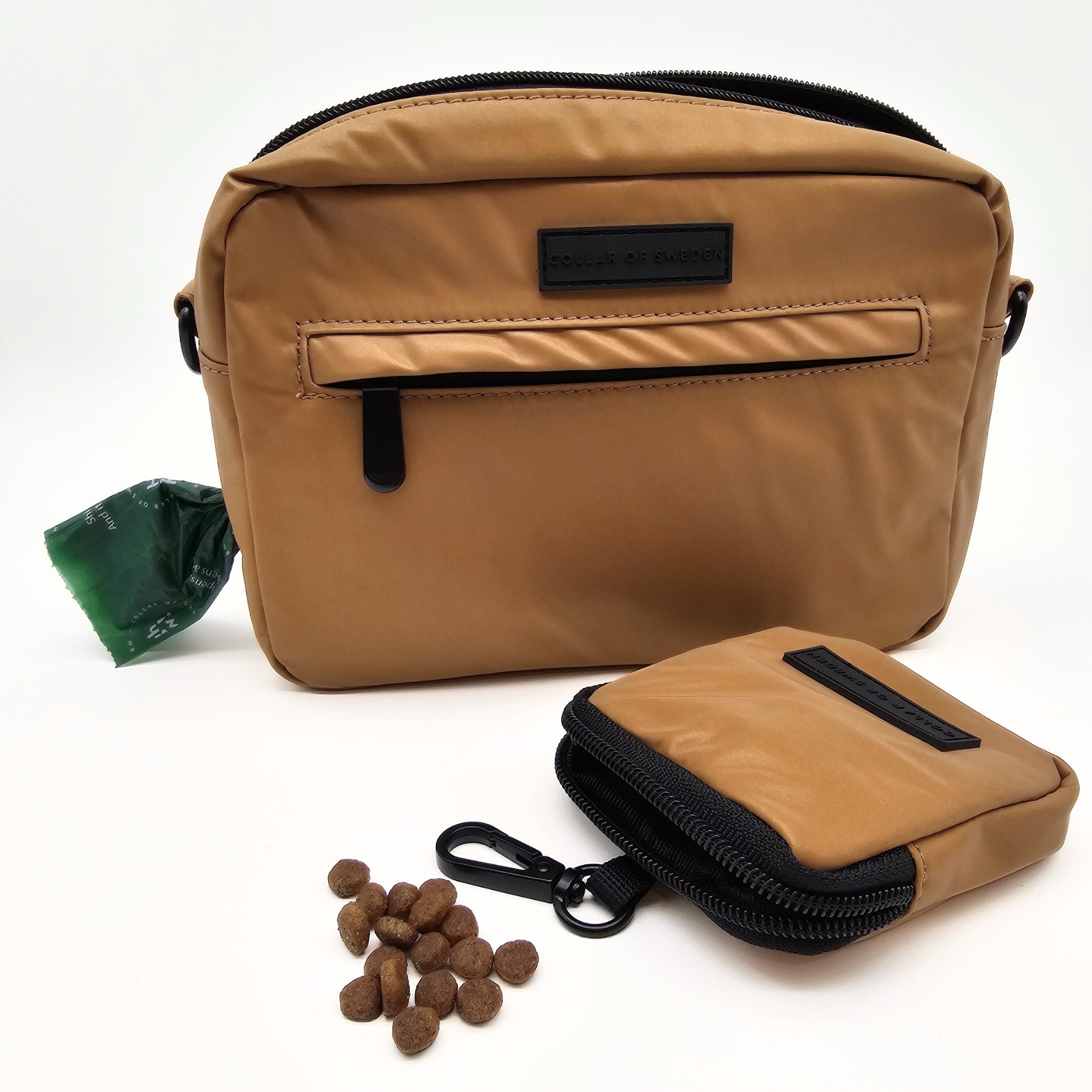 Borsa da passeggio per cani in bronzo riflettente - Crossbody