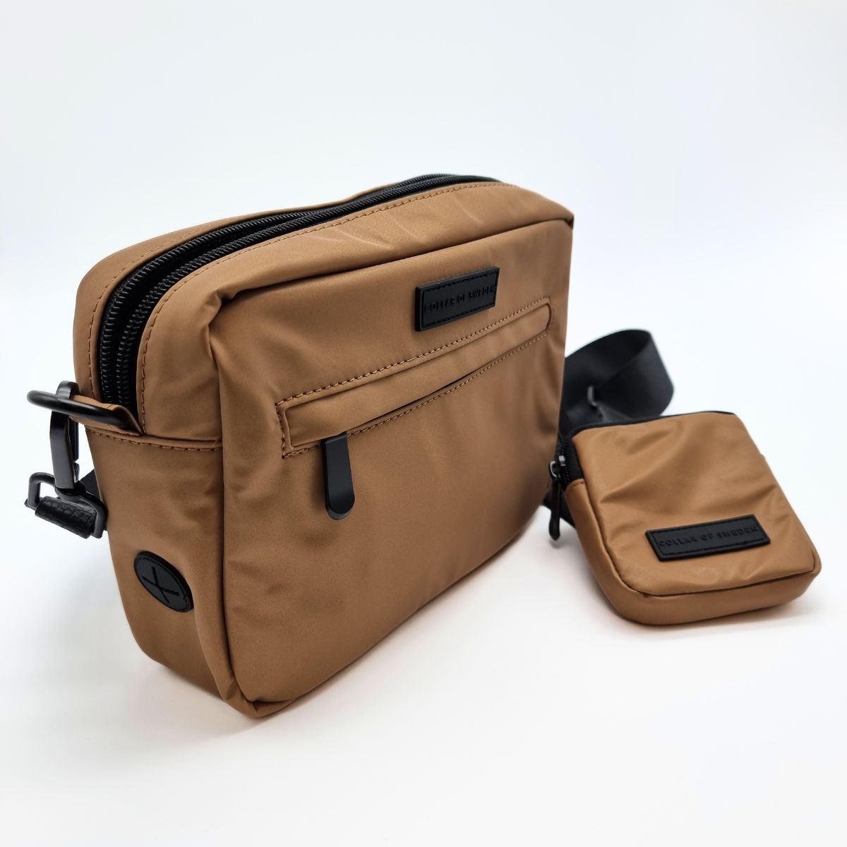 Borsa da passeggio per cani in bronzo riflettente - Crossbody