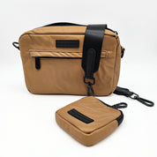 Borsa da passeggio per cani in bronzo riflettente - Crossbody