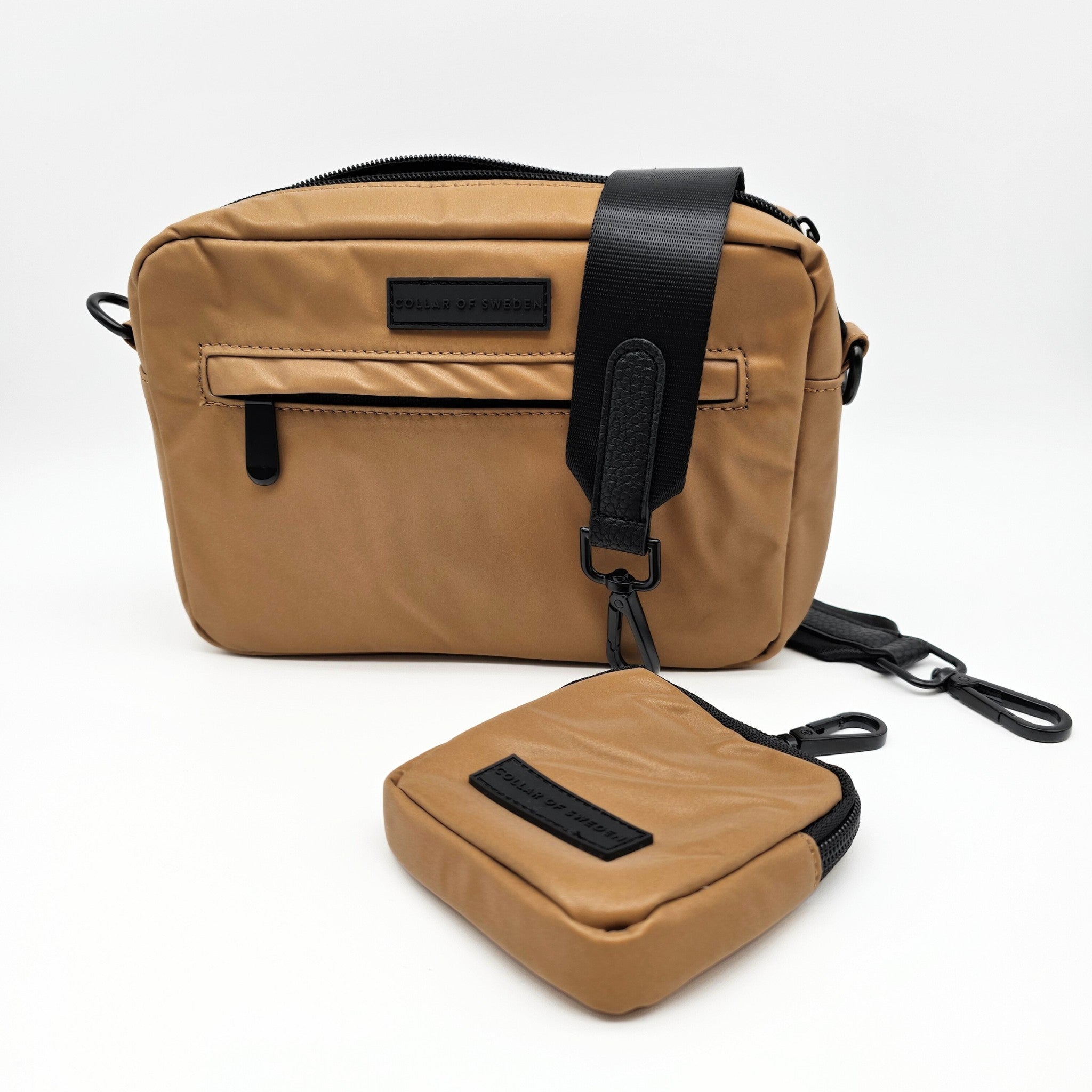 Borsa da passeggio per cani in bronzo riflettente - Crossbody