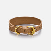 Collare per cani marrone intrecciato sottile