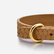 Collare per cani marrone intrecciato sottile