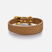 Collare per cani marrone intrecciato sottile