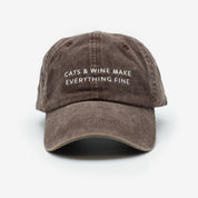 Cappello in denim marrone - Cats & Wine Make Everything Fine