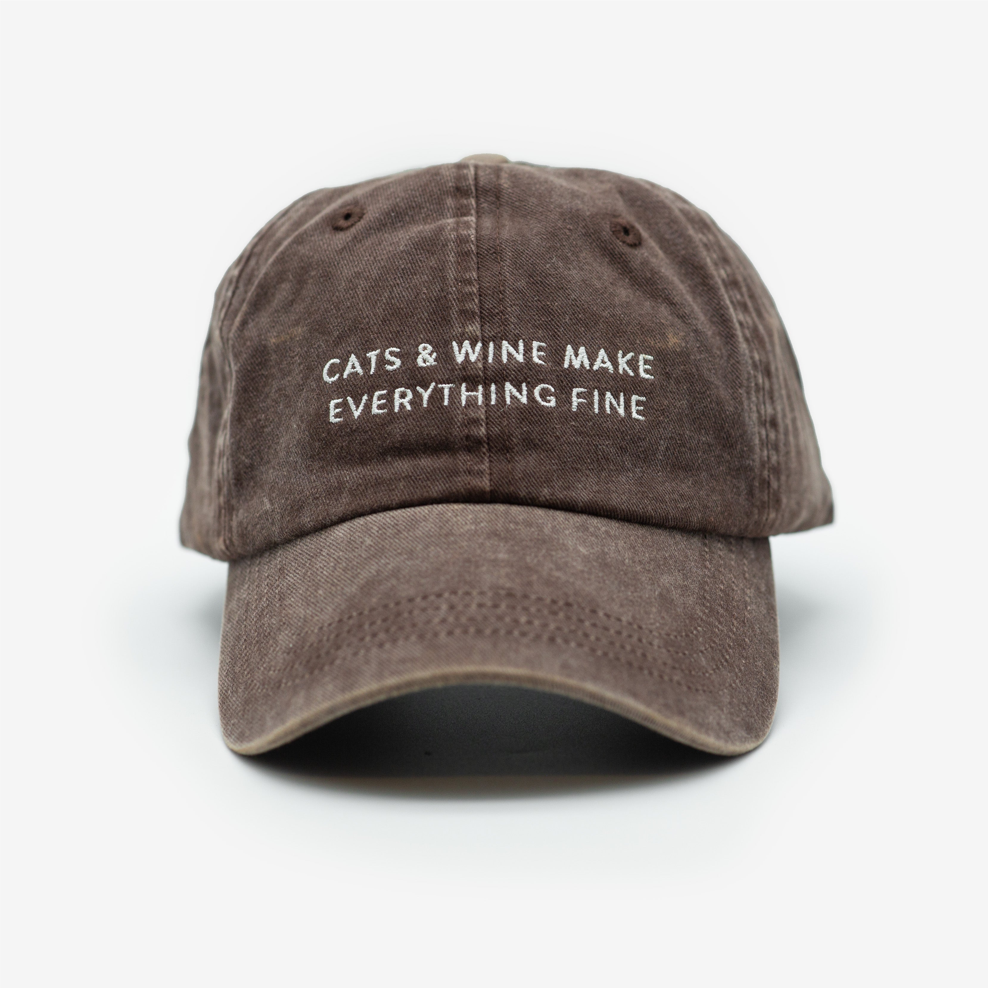 Cappello in denim marrone - Cats & Wine Make Everything Fine