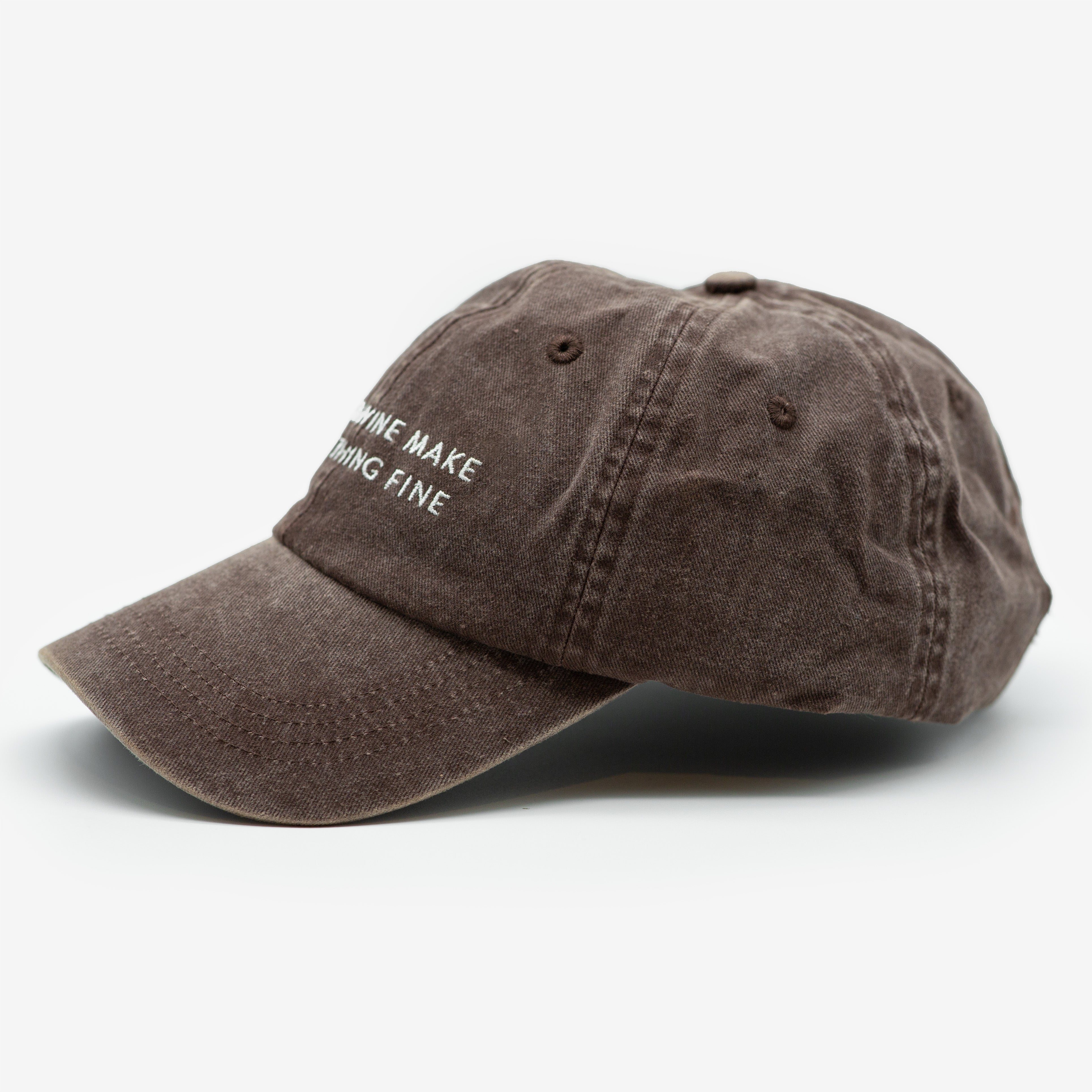 Cappello in denim marrone - Cats & Wine Make Everything Fine