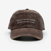 Cappello in Denim Marrone - Dogs & Wine Make Everything Fine