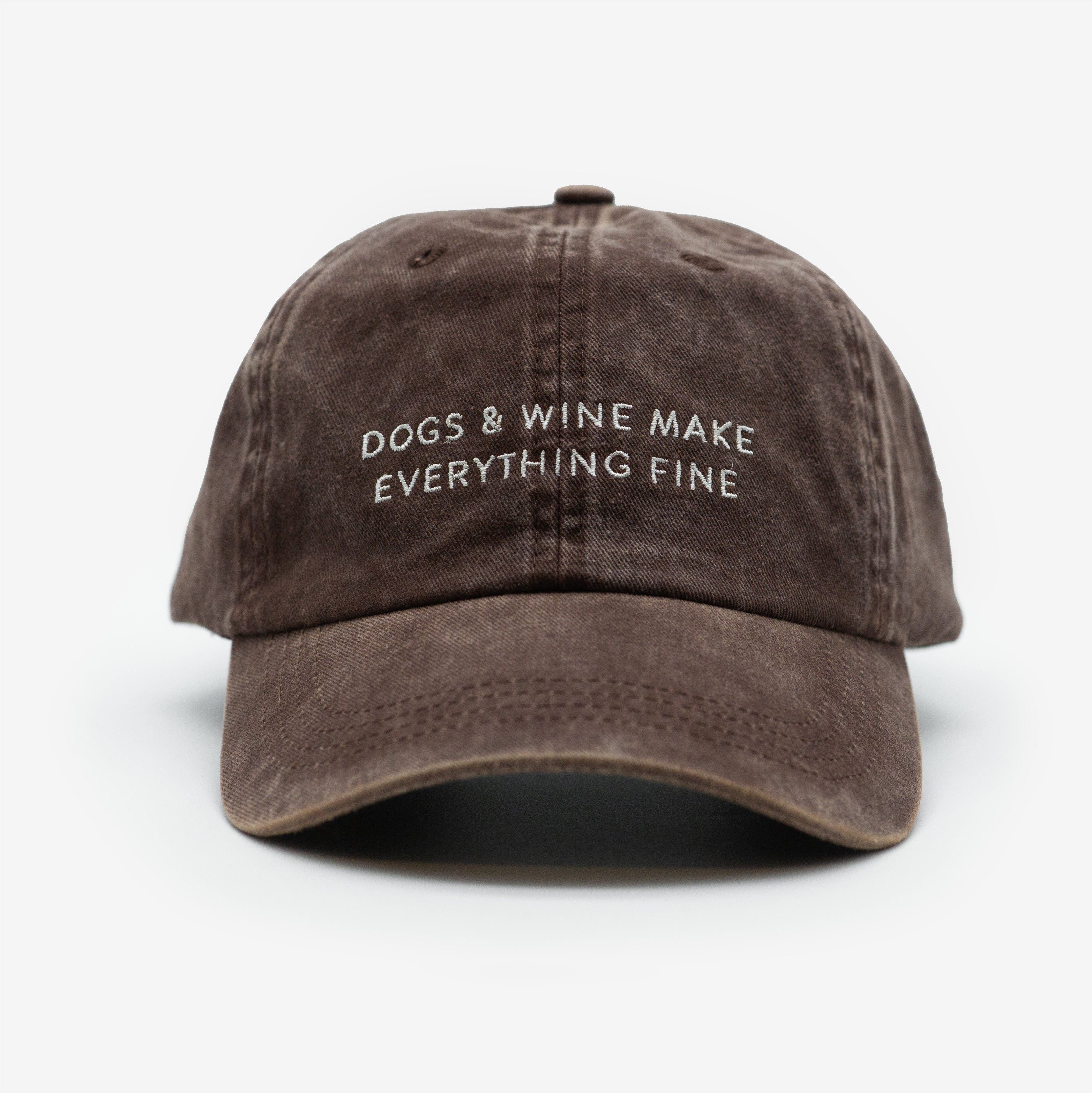 Cappello in Denim Marrone - Dogs & Wine Make Everything Fine