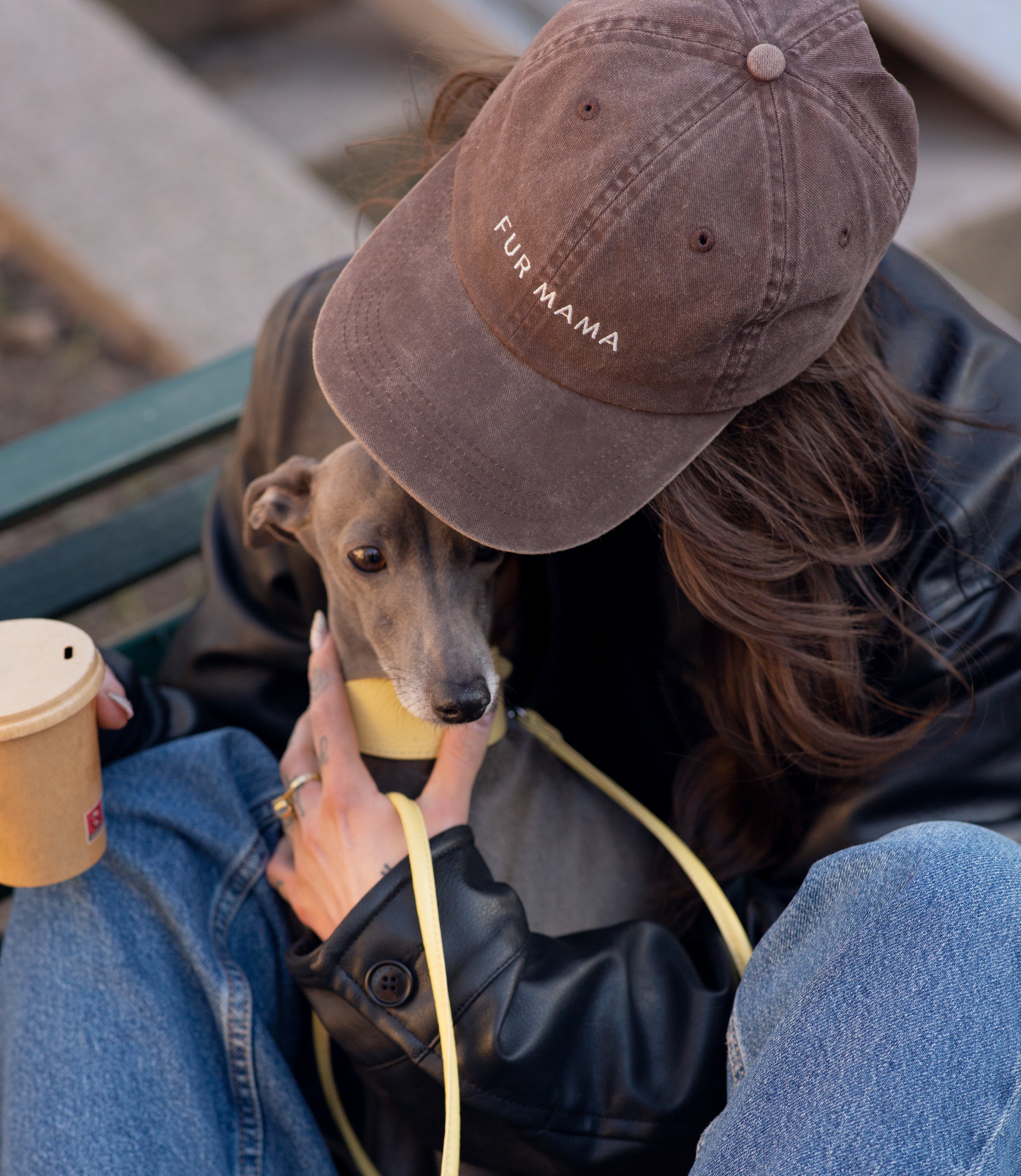 Cappello in denim marrone - Fur Mama