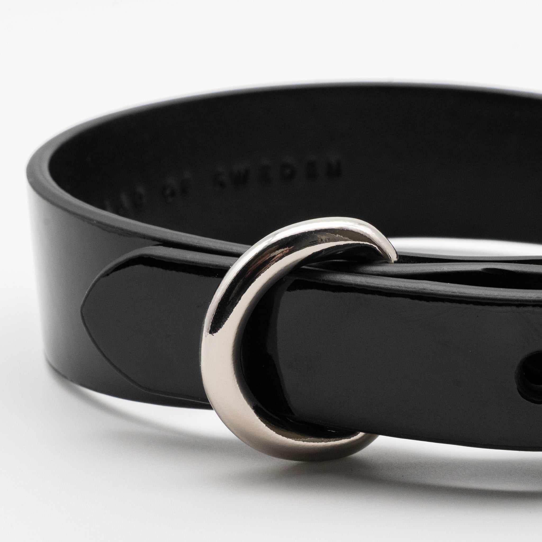 Glossy Black Dog Collar Thin
