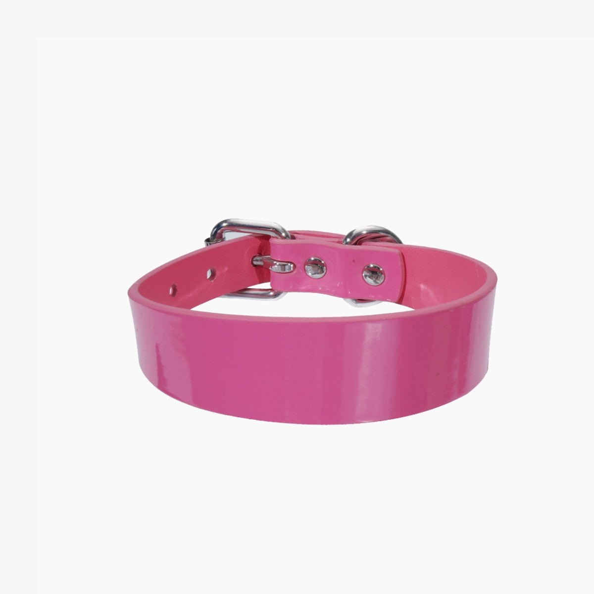 Collare per Cane Sottile Rosa Lucido