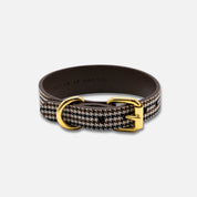 Collare per Cane Beige a Pied de Poule Sottile
