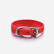 Collare Intrecciato Sottile Rosso Puro per Cani