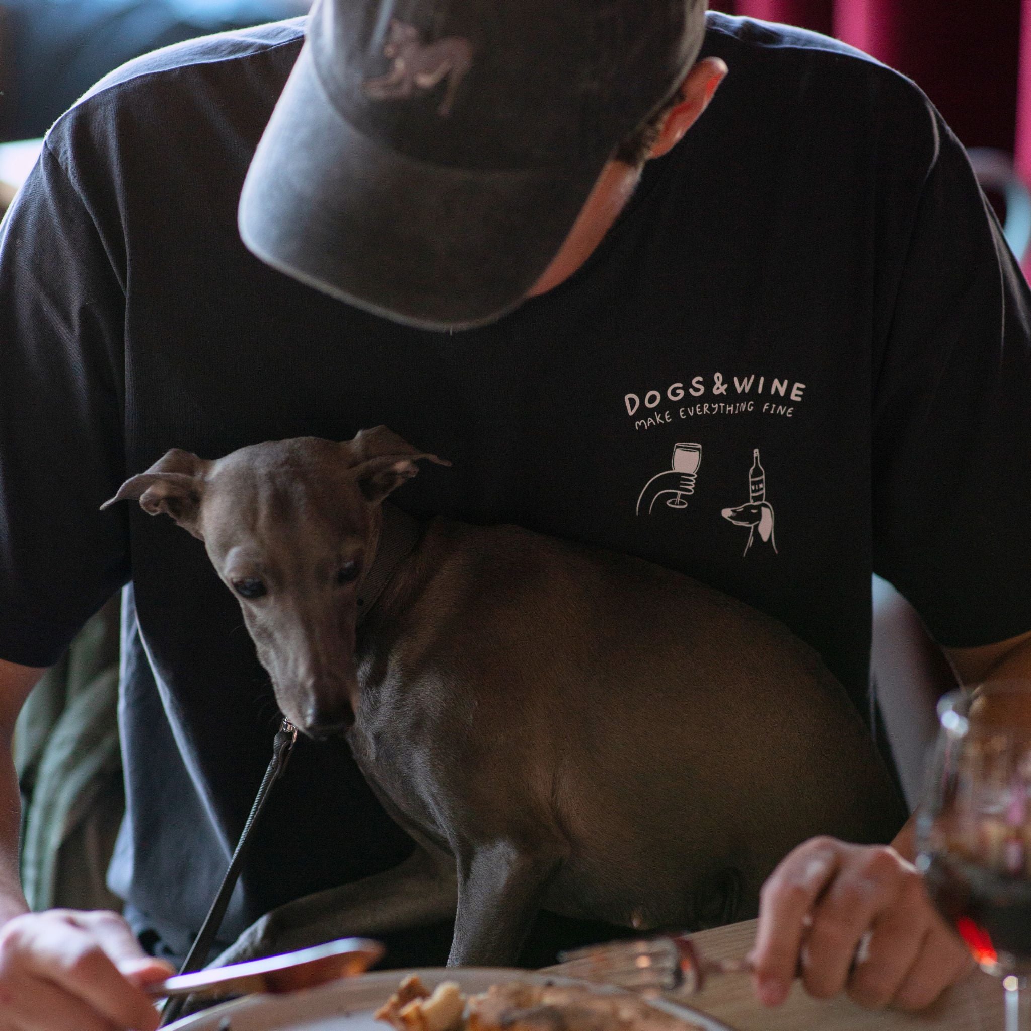 Maglietta Nera - Dogs & Wine Make Everything Fine