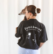 Maglietta Nera - Dogs & Wine Make Everything Fine