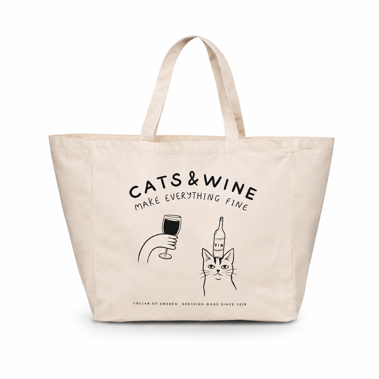 Weekend Tote Bag - Cats & Wine Make Everything Fine