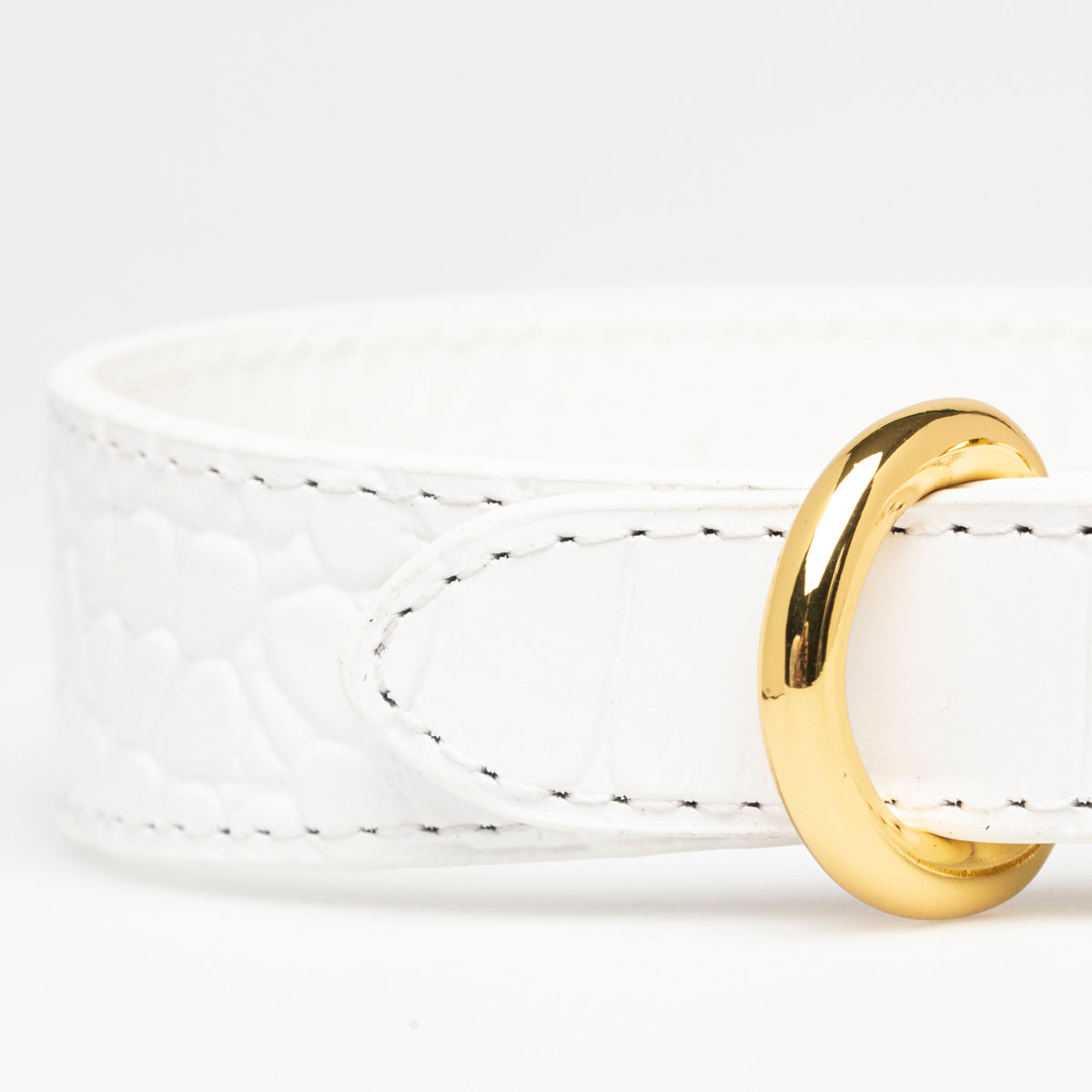Collare per Cani Sottile Croco Bianco